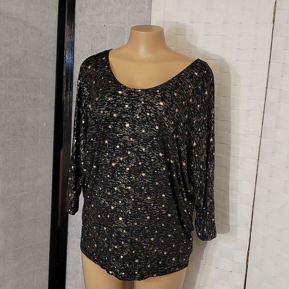 BRAND NEW ROSE GOLD STARS EMBROIDERED DESIGN DETAILS BLOUSE - Picture 1 of 11